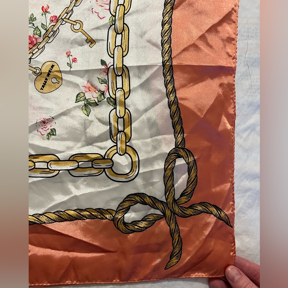 Pink Roses Satin Scarf - Picture 2 of 4